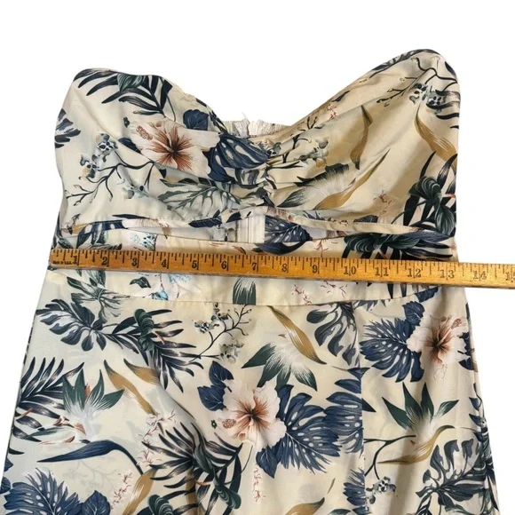 SHEIN Strapless Tropical Cutout Midi Dress Size M - Picture 5 of 8